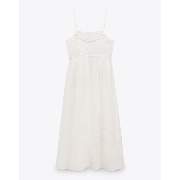 Zara EMBROIDERED LINEN BLEND DRESS - Picture 4 of 8